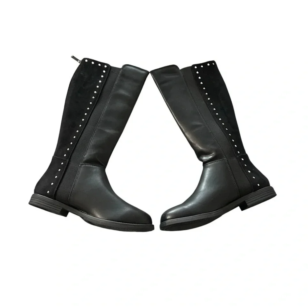 Madden Girl size 4 black tall boots with embellishments
